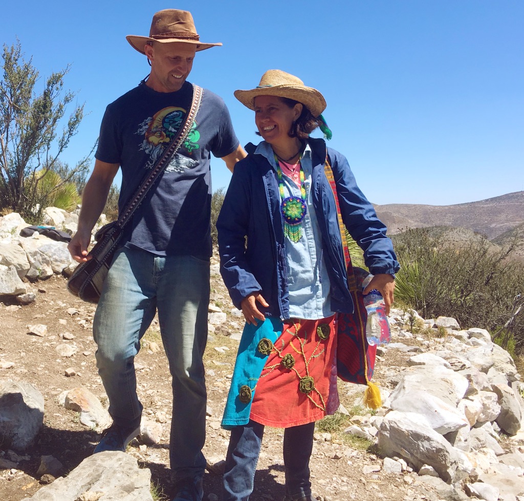 Ryan with a peyote medicine woman in Mexico.